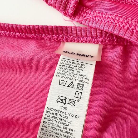 [Old Navy] Hot Pink Rib Knit Balconette Bikini Top Matching Bottoms Swimsuit XL - Picture 12 of 12